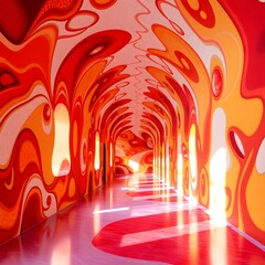 Vibrant and Abstract Hallway Art Installation