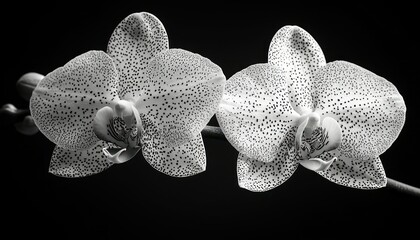 Elegant Duo: Black and White Orchid Photography