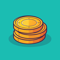 Vector illustration of a stack of coins, A vector illustration of a stack of coins, symbolizing savings, wealth, and financial growth. Perfect for finance, money, and investment-related themes.
