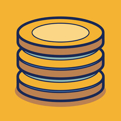 Vector illustration of a stack of coins, A vector illustration of a stack of coins, symbolizing savings, wealth, and financial growth. Perfect for finance, investment, and money-related themes.
