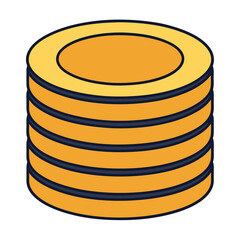 Vector illustration of a stack of coins, A vector illustration of a stack of coins, symbolizing savings, wealth, and financial growth. Ideal for money, finance, and investment-related themes.
