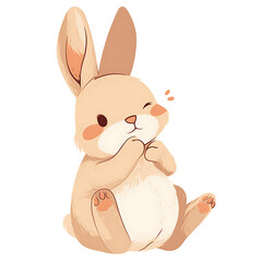 Obraz premium Adorable and Playful Rabbit Engaged in Various Activities, Minimalist and Logo-Style Designs illustrator.