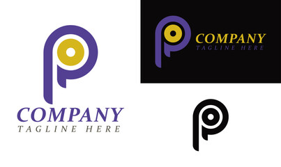 Initial P letter modern creative and business logo, Letter P minimal logo, P modern abstract logo design | P logo