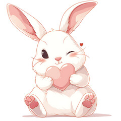 Obraz premium Adorable and Playful Rabbit Engaged in Various Activities, Minimalist and Logo-Style Designs illustrator.