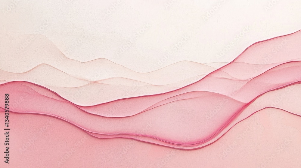 Canvas Prints soft abstract waves in pink tones for calm and serene backgrounds