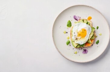 Gluten-free bread with avocado and poached egg,