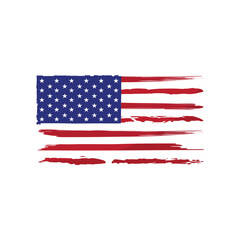 USA flag vector grunge illustration. American national symbol