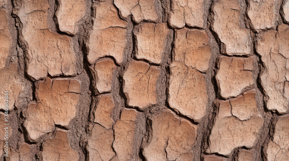 Poster a close-up of textured tree bark showcasing intricate patterns and natural variations in color and s