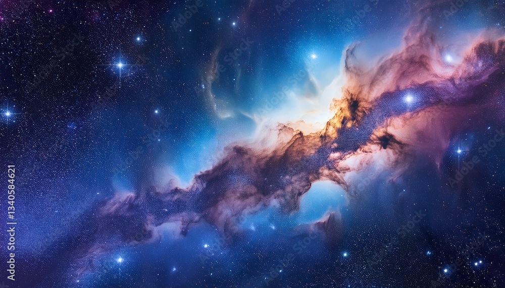 Wall mural stellar background and nebula in outer space