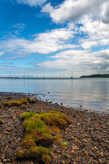 HIgh tide in Red Wharf Bay, Anglsesey, Wales on a summers day
