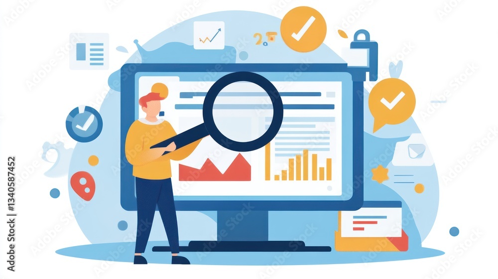 Aufkleber data analysis and research: a visual representation of information gathering and insights