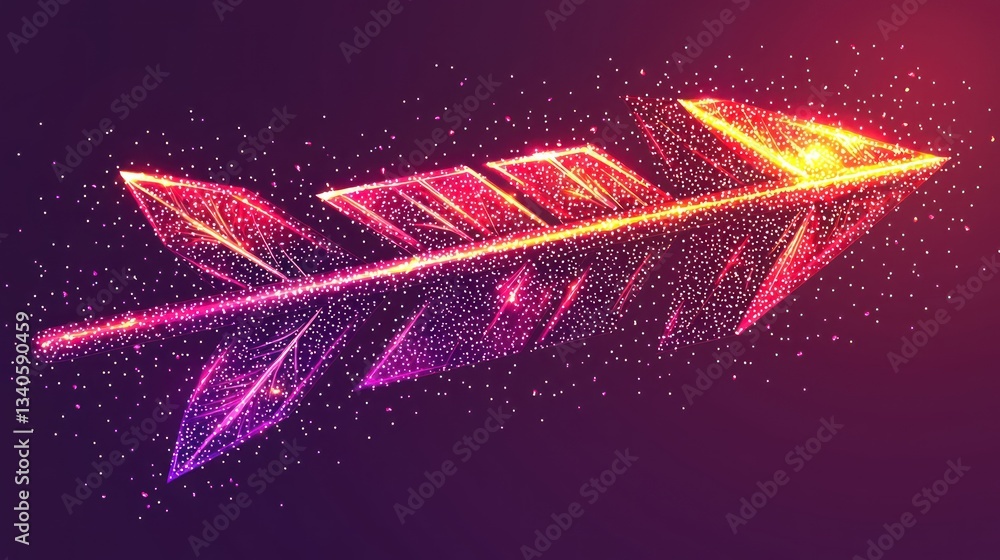 Poster abstract glowing arrow: a symbol of direction and progress