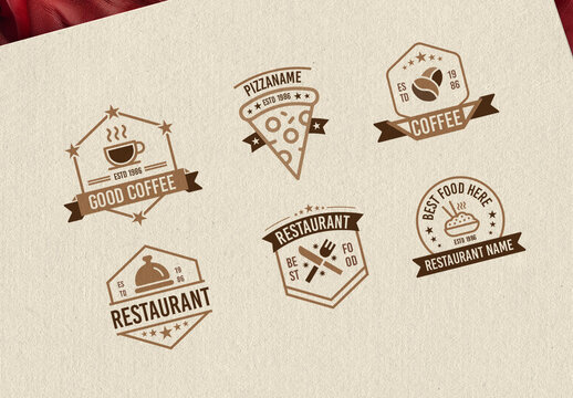 Food And Restaurant Badge Set Design