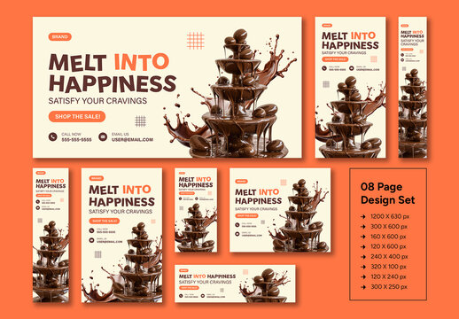 Irresistible Chocolate Shop Web Ads Banner Set Template