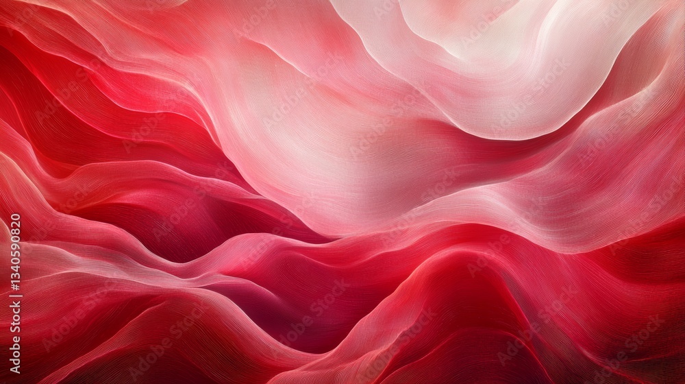 Leinwandbilder abstract red and white wave pattern artwork, dynamic flow. creative expression concept