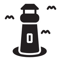 lighthouse glyph icon