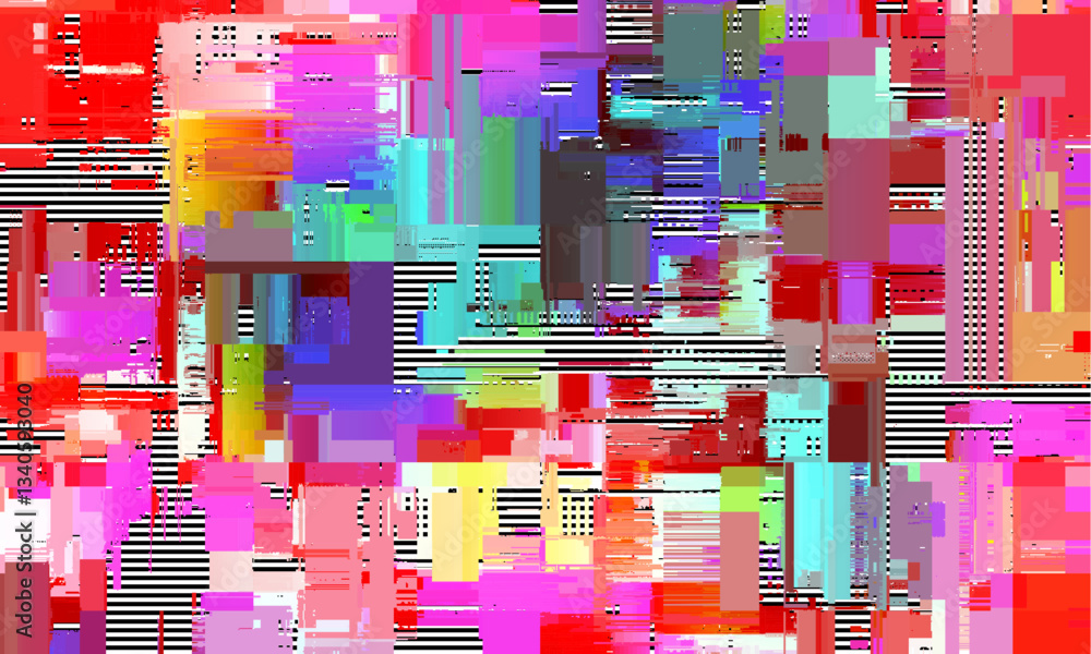 Poster abstract vivid background with interlaced digital distorted motion glitch effect. futuristic cyberpu