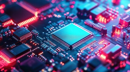 Obraz premium Geopolitics of Microchips: Taiwan, China, and the US in the Semiconductor Industry illustration