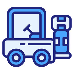 Forklift blue icon