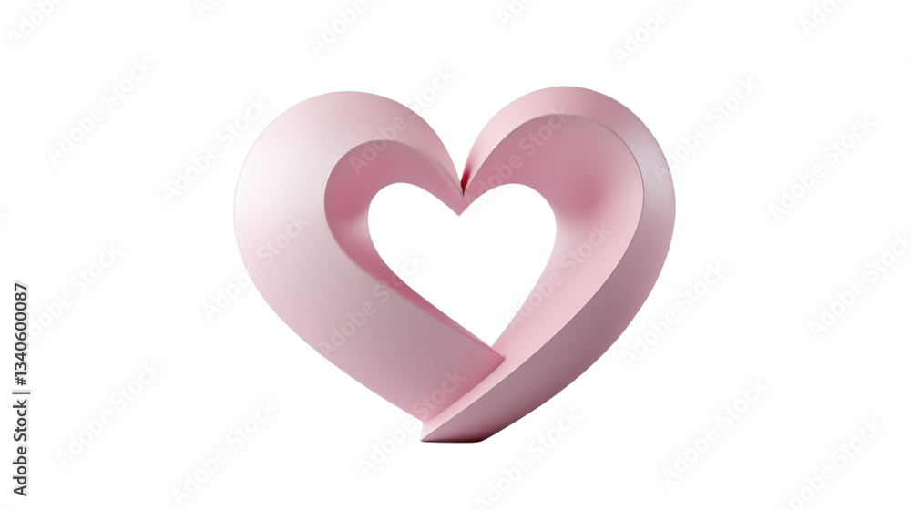 Poster pink heart symbol creating another heart shape with transparent background