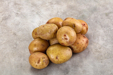 Raw fresh young baby potato