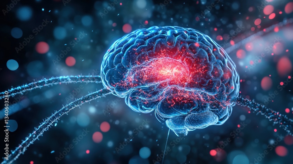 Poster illuminated brain: neural network activity and neurological processes