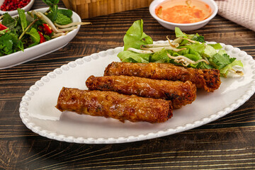 Fried Vietnamese spring roll with special sauce