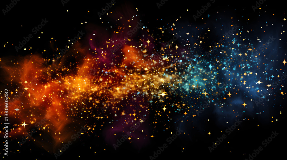 Poster majestic galaxy filled with countless stars twinkling in the dark void of space creating a stunning 