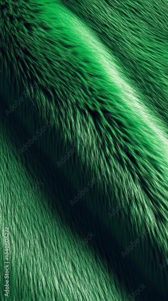 Aufkleber vibrant green fur texture in close-up view. natural pattern and design concept