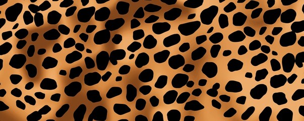 Simple flat illustration of cheetah skin pattern panorama background. Generative ai