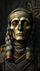 Detailed 3D Render of an Ancient Egyptian Mummy Priest