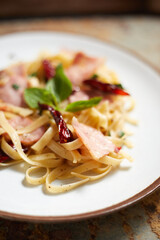 Pasta With Dried Chili And Bacon