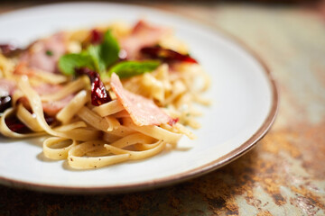Pasta With Dried Chili And Bacon