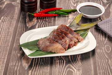 Raw yellowtail fresh fish sashimi