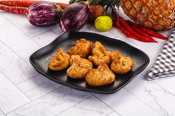 Tibetian fried momo stuffed dumplings