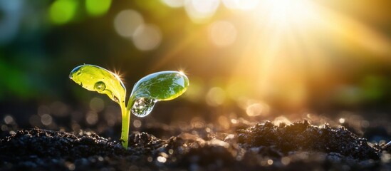 Close-Up of Young Plant with Fresh Leaves – Environmental and Growth Inspiration