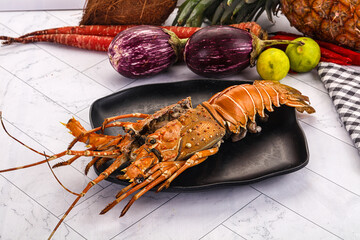 Luxury expensive boiled spiny lobster