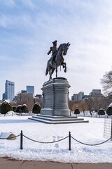 Equestrian statue of George Washington at Boston Public Garden