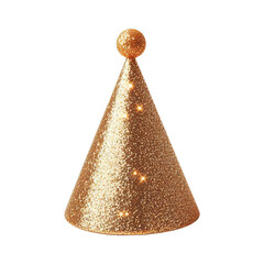Glitter party hat isolated on transparent background