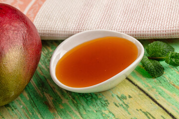 Sweet dessert orange mango puree