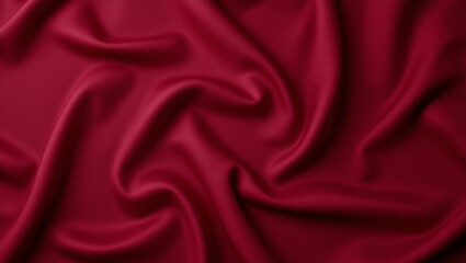 Fototapeta premium Luxurious abstract background featuring rich red silk fabric, elegantly draped and flowing, creating sense of depth and softness. Perfect for design projects or textile showcases