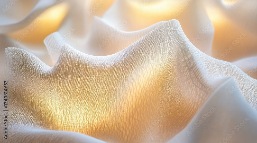 Poster geometric light patterns cast on textured fabric surface