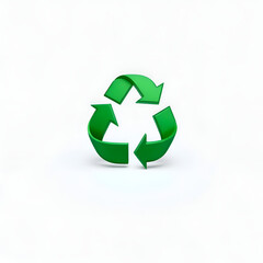 The most attractive green recycling symbol, isolated on a white background.