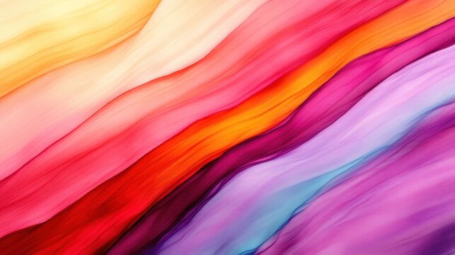 Vividly colored artwork displaying smooth, flowing lines in shades of pink, orange, purple, and blue, creating an uplifting atmosphere