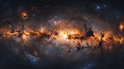 Naklejka premium A breathtaking panorama of the Andromeda galaxy in all its glory, galaxy cluster, galactic view