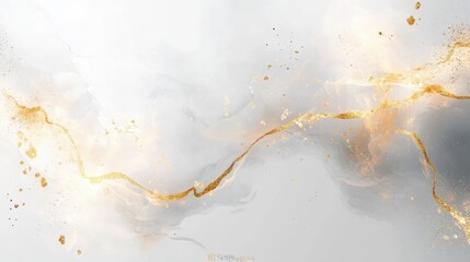 Obraz premium Abstract golden line on white background. Luxury wallpaper with gold shade, grey and white watercolor. Elegant marble pattern design for banner, covers, wall art, home decor and invitation.
