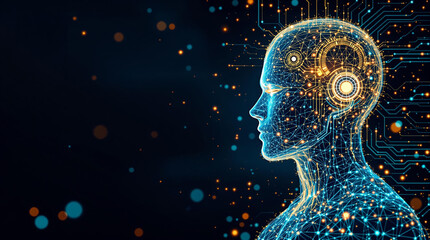 Technology concept with integration of modern artificial intelligence