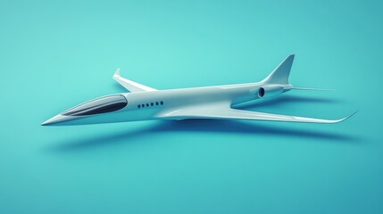 Naklejka premium 3D airplane design on a blue background, representing air travel and transportation concepts. illustration