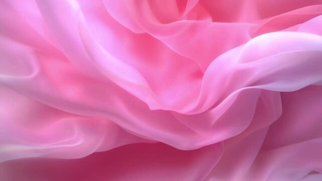 Movements of delicate folds of fabric shimmering between light pink tones