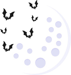 Halloween Bats Flying With Moon